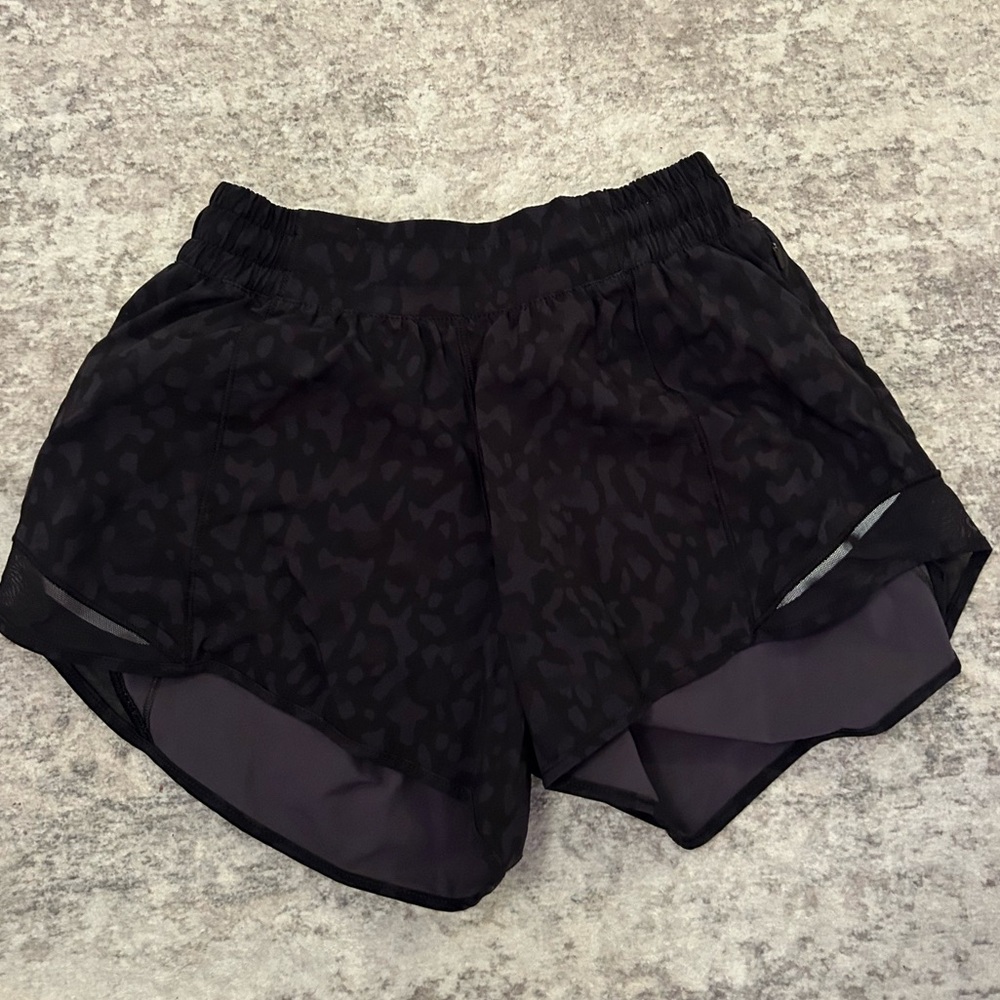lululemon athletica Black Patterned Athletic Shorts